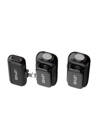 Resim Lenyes Lm201 Lightning Şarj Portlu Kablosuz Yaka Mikrofonu Siyah 