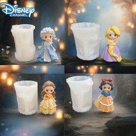 Resim Yetkili Disney Prensesleri Elsa, Belle, Beyaz Peri ve Rapunzel - 3D Çimento Bebek Süslemeli, Silikon Malzemeden Üretilmiş, Ev Dekorasyonu İçin Mükemmel, Kokulu Mum Kalıpları. 