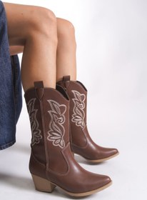 Resim Riccon Qiraveth Kadın Western Kısa Çizme 001250061 Taba Cilt 