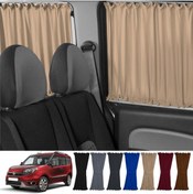 Resim Oto Pandami Fiat Doblo Iı Kısa Şase 2010-2023 Uyumlu Krem Raylı Oto Perde Takımı 