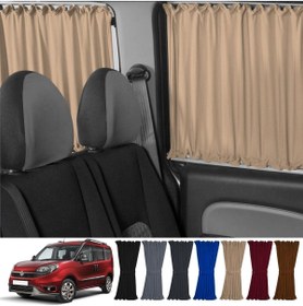 Resim Oto Pandami Fiat Doblo Iı Kısa Şase 2010-2023 Uyumlu Krem Raylı Oto Perde Takımı 