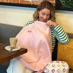 Resim Soft Pembe Pamuk Müslin Emzirme Önlüğü 