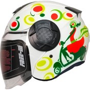 Resim MOTOANL Motosiklet Yarım Kask Double Güneş Vizörlü Sertifikalı Abs Material Spring Women 
