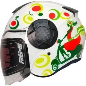 Resim MOTOANL Motosiklet Yarım Kask Double Güneş Vizörlü Sertifikalı Abs Material Spring Women 