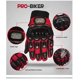 Resim Probiker Motosiklet Eldiveni Korumalı Siyah 