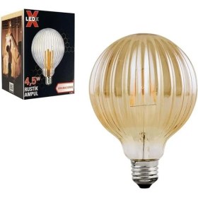 Resim Starseven Ledx G-95 Kırılmaz Gövde 4,5 Watt Çizgili Rustik Ampul 