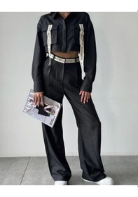 Resim Şerit Detaylı Cepli Gömlek 24k11659 Çok Renkli 