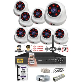 Resim Ids 8 Kameralı 5mp Sony Lensli 1080P Fullhd Güvenlik Kamerası Sistemi - Cepten Izle - 1tb Iç 