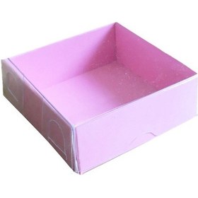 Resim Tahtakaletoptanci Asetat Kapaklı Karton Kutu 6X6X2.5 Cm (50 Adet) Pembe 