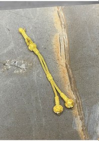 Resim Gümüş Kazaziye Kristal Taşlı İkili Tesbih Püskülü Altın 