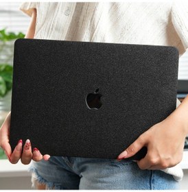 Resim Apple Uyumlu MacBook Air 13 Kılıf Simli Parlak Vinil Sert Hard Case Tpu Taban İnce Hafif A2337 A2179 A1932 Siyah 