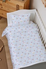 Resim Organik Çarşaflı Bebek Nevresim Takımı (100x150) - Şirin Tavşanlar 100 x 150 