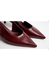 Resim Assortie Bordo İnce Topuklu Slingback Kadın Ayakkabı Bordo 