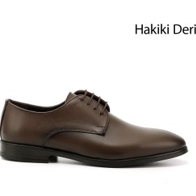 Resim Gönderi(r) Erkek Kahverengi Bağcıklı Hakiki Deri Klasik Ayakkabı 