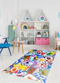 Resim Carmine Carpet(81) Dijital Baskılı Dekoratif Yıkanabilir Kaymaz Taban Çocuk Halısı renkli.jpg 80 x 200 