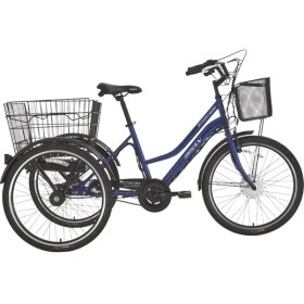Resim Bisan E-Porter Üç Tekerli Elektrikli Bisiklet 44CM V 24 Jant Nex.3 Vites Lacivert Beyaz 