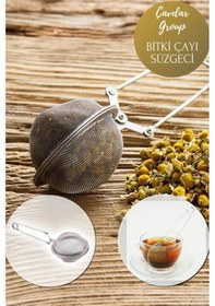 Resim Paslanmaz Çelik Yeşil Çay Bitki Çayı Süzgeci Maşalı Çay Demleme 