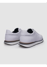 Resim Cabani %100 Hakiki Deri Beyaz Bağcıklı Erkek Sneaker Beyaz 