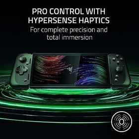 Resim Razer Kishi V2 Pro - Android için mobil oyun kumandası (HyperSense dokunma hissi, uzatılabilir orta parça, passthrough şarj, jak çıkışı, sanal kontrol modu) siyah 