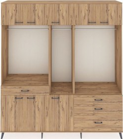 Resim Hyperion Dolap 8 Raflı 4 Çekmeceli 3 Askılı 220x44x243 Çam-çam/çam Atlas Çam/atlas Çam 