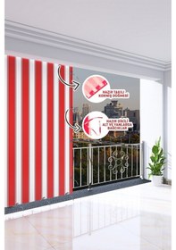 Resim Balkon Perdesi, 200 X 250 Kırmızı Renkli. Balkon Perdesi-200 X 250-Kırmızı 