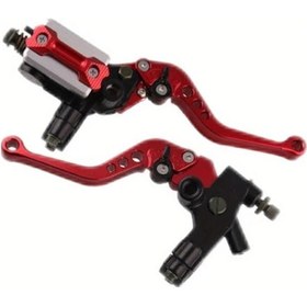 Resim Ronglight 2 Adet Premium Cnc Aluminyum Motosiklet Gidon Kaplaması - 3 Anahtarlı Kırmızı 