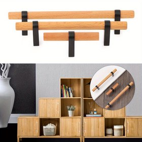 Resim 1 adet Modern Çinko Alaşımlı Kolu - Mutfak Dolapları, Gardırop Çekmeceleri ve Mobilyalar için Ahşap Desen Tasarımı - Sıkı Malzeme ile Siyah Montaj Braketi, Kolay Kurulum, Mutfak Dolap Kolları, Zarif Kolu Tasarımı, Sağlam Yapı 