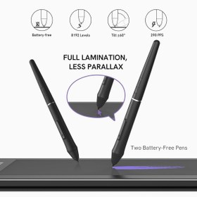 Resim E&D Collection Veikk VK1200V2 8192 Levels 11.6" IPS HD Grafik Tablet + Kalem 