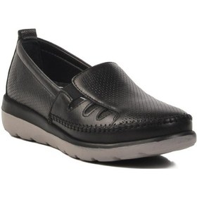 Resim Voyager Z110 Z Anatomik Taban Siyah Hakiki Deri Kadın Günlük Ayakkabı Siyah 