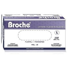 Resim Broche Pudralı Latex Eldiven 100'lü 