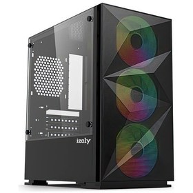 Resim İzoly B709 Cyperpunk Tempered Glass 550W Matx Gaming Bilgisayar Kasası 