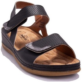 Resim Polaris 104424 Siyah Ortopedik Günlük Kadın Sandalet 001 