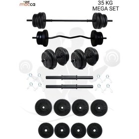 Resim 38 Kg Z-Barlı MEGASET Halter Seti Ve Dambıl Seti Ağırlık Fitness Seti 