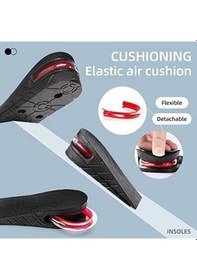 Resim Unisex Ortopedik 5 Cm Boy Uzatıcı Tabanlık Hava Yastıklı Spor Ayakkabı Tabanlığı Gizli Yükseltici Siyah 