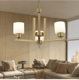 Resim Torqu 3 Lü Eskitme Boyalı Beyaz Camlı Modern Genç Odası Yatak Odası Salon Avize 