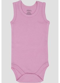 Resim Arma Yıldız %100 Organik Pamuk 3'lü Pembe Bebek Atlet Çıtçıtlı Zıbın Body Pembe 