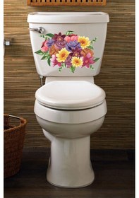 Resim Sulu Boya Renkli Güller Klozet Kapağı Ve Banyo Sticker 