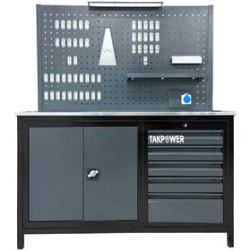 Resim TAKPOWER TTR4417 1.5 Metre Takım Tezgahı 5 Çekmeceli 1 Dolaplı 