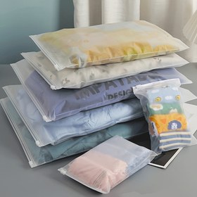 Resim Çeşitli Boyutlarda 15 Parça Seyahat Saklama Çantası Seti (5 Büyük, 5 Orta, 5 Küçük) - Şeffaf, Fermuarlı, Yeniden Kullanılabilir Plastik Torbalar Kıyafetler ve Ayakkabılar için, Yer Tasarruflu & Dayanıklı Paketleme Organizatörü 