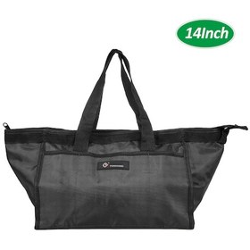 Resim Vkemall 14 İnç Siyah Dayanıklı Oxford Kumaş Çanta, 330x200x230 Mm Büyük Kapasiteli Alet Depoları Çantası 