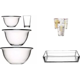 Resim Paşabahçe Arda Türkmen Hazırlık Kasesi - Borcam Tepsi Seti 8 Parça 