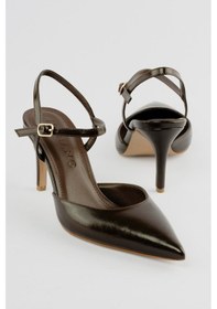 Resim Kadın Stiletto Sivri Burun Topuklu Ayakkabı İrisa Kahverengi Kahverengi 