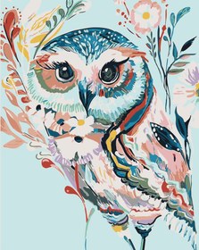 Resim Sayılarla Boyama Seti - Baykuş - 40x50 