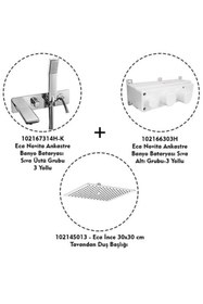 Resim Eca Novita Ankastre Banyo Bataryası Duşlu 3 Parça Set / 3 Yollu ECA.ANKSET.BD304 