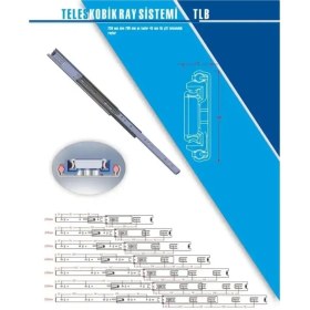 Resim En 35 mm Teleskopik Bilyalı Çekmece Rayı 25 cm (2 Takım) 