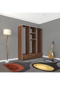 Resim Kenzlife giysi dolabı 3 bölmeli 3 çekmeceli hamit150 cvz dolap ka 