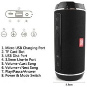 Resim Moly T&g Tg116 Dış Mekan Bluetooth Hoparlörü - Su Geçirmez, Mikrofonlu, Fm Radyo, Usb/tf Desteği, 1200mah Pil, Siyah 