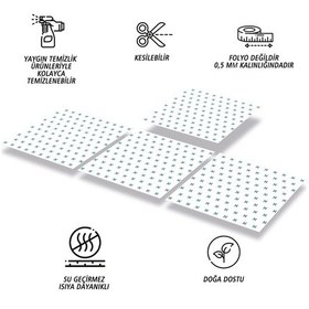 Resim Kendinden Yapışkanlı Yonca Desenli Pvc Karo 30x30 Cm 11 Adet 1m2 