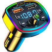 Resim Lemestar Araba Mp3 Müzik Çalar Bt5.0 Fm Verici Radyo Alıcısı Çift Usb Ve Pd Araba Şarj Ad 