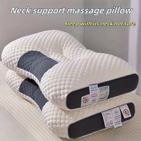 Resim 1/2 Adet Servikal Destek Uyku SPA Yastık Seti, Nefes Alabilir Çekirdekli Sarkan Masaj Minderi, Makinede Yıkanabilir, Tüm Mevsimler İçin Konforlu, Ev, Yurt ve Seyahat ile Hediye Kullanımı için Uygun 